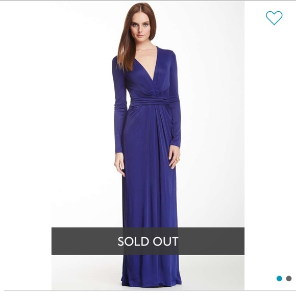 bcbg satin draped back maxi dress